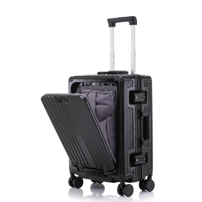 Valise cabine 20 pouces en aluminium avec port PC et port USB pour voyage d’affaires