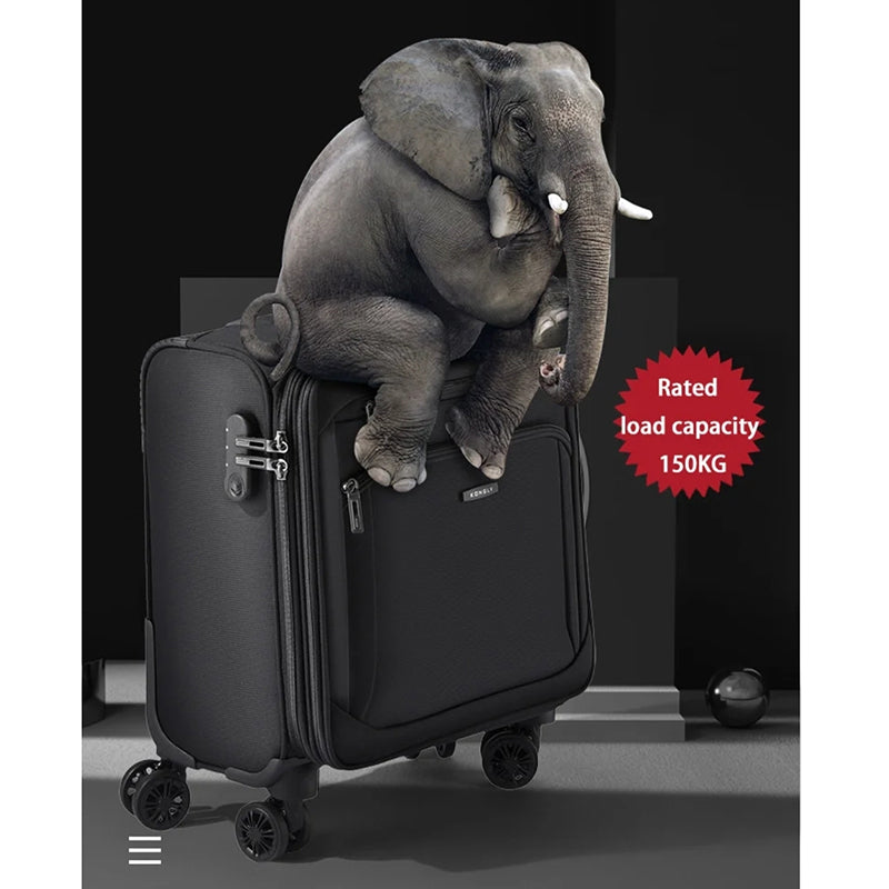 Roues silencieuses double rangée valise cabine noire – glissement fluide