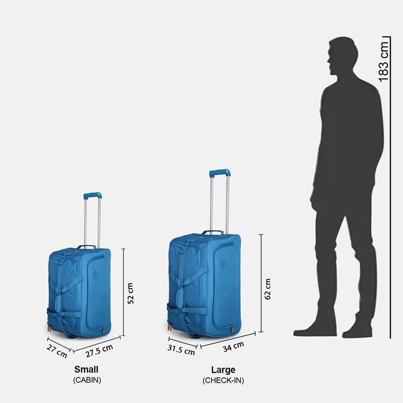 Dimensions valise check-in 31,5 x 34 x 62 cm vue de profil