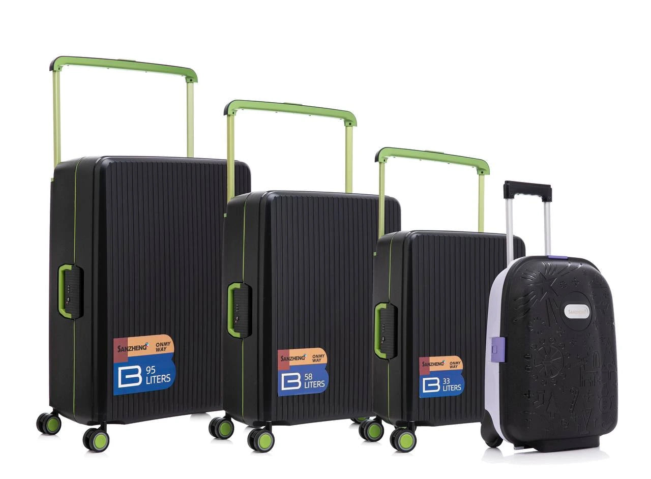 Pack de 4 valises rigides avec roulettes 360 et serrure TSA