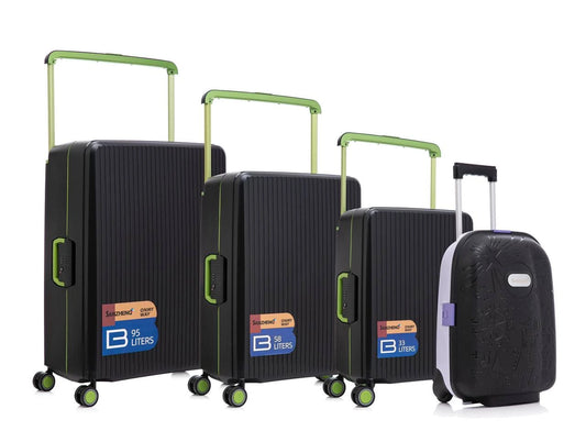 Pack de 4 valises rigides avec roulettes 360 et serrure TSA