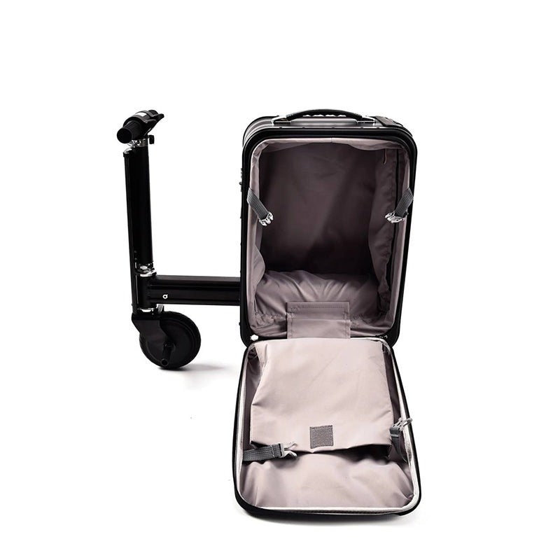 Valise de voyage compacte avec système trottinette intégré